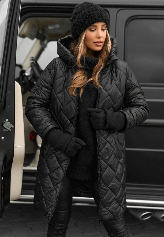 Natascia | Long Quilted Puffer Coat with Hood