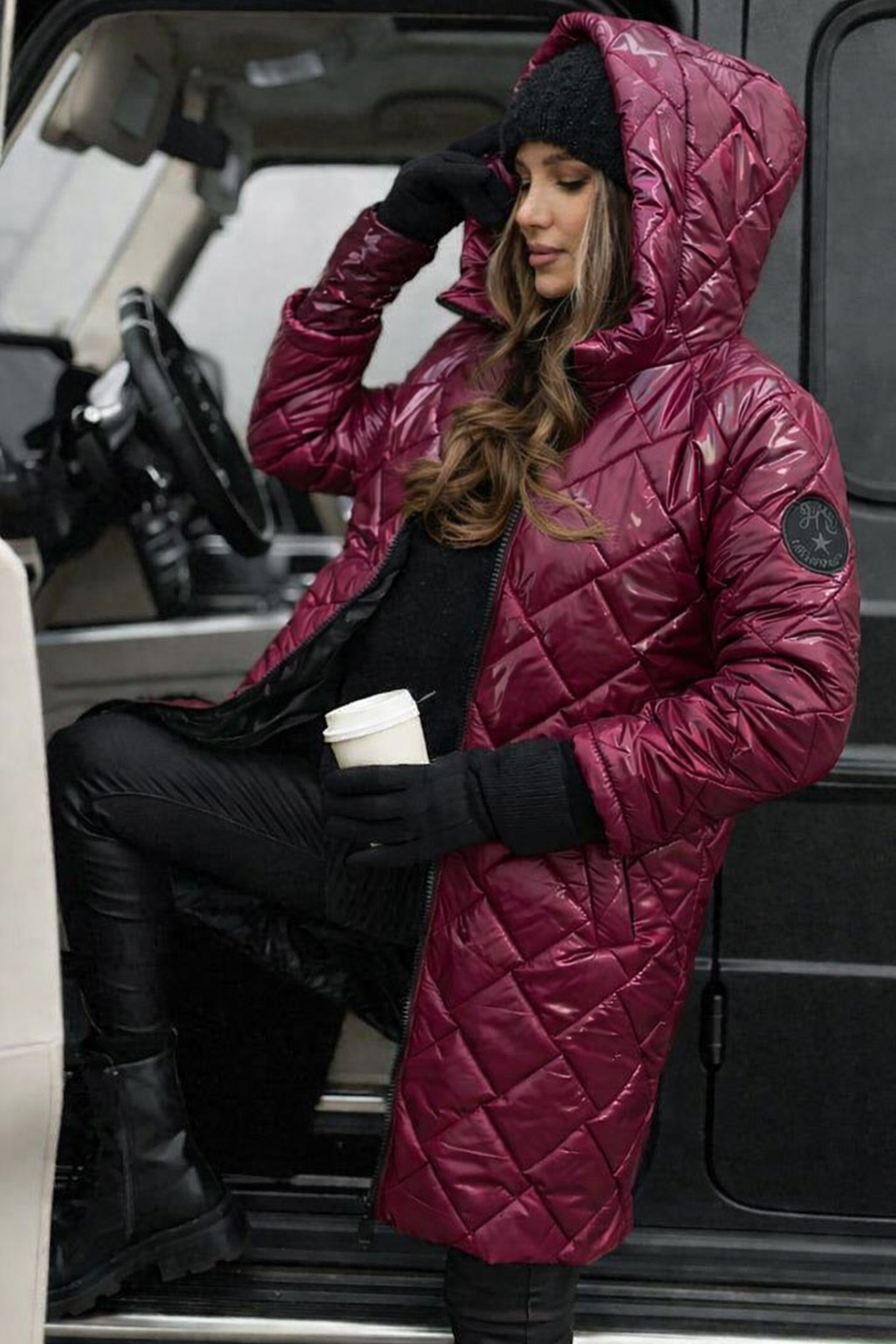 Natascia | Long Quilted Puffer Coat with Hood