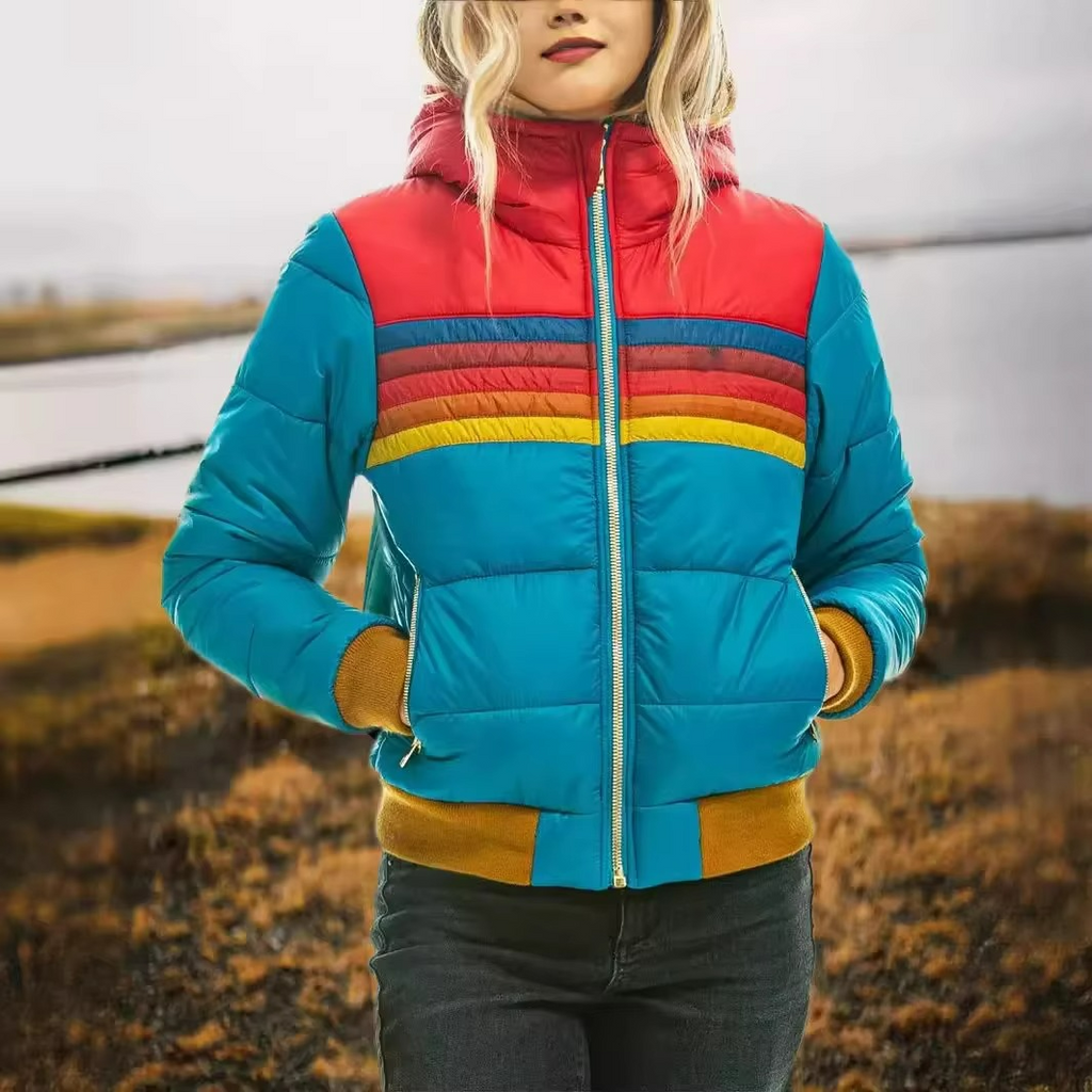 Uberta | Striped Retro Puffer Coat