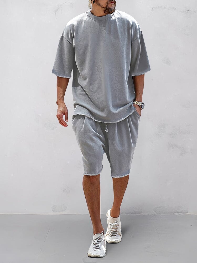 Oversized Solid Two-Piece Loungewear Set