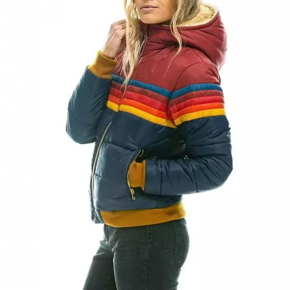 Uberta | Striped Retro Puffer Coat