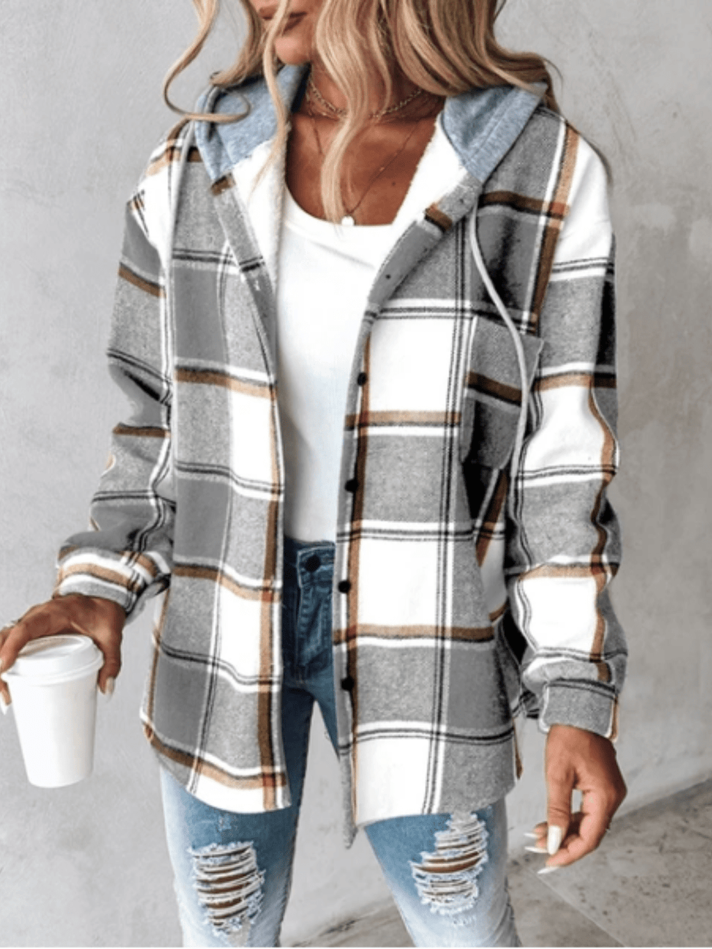 Rosetta | Jacket with Hood Checked for Women