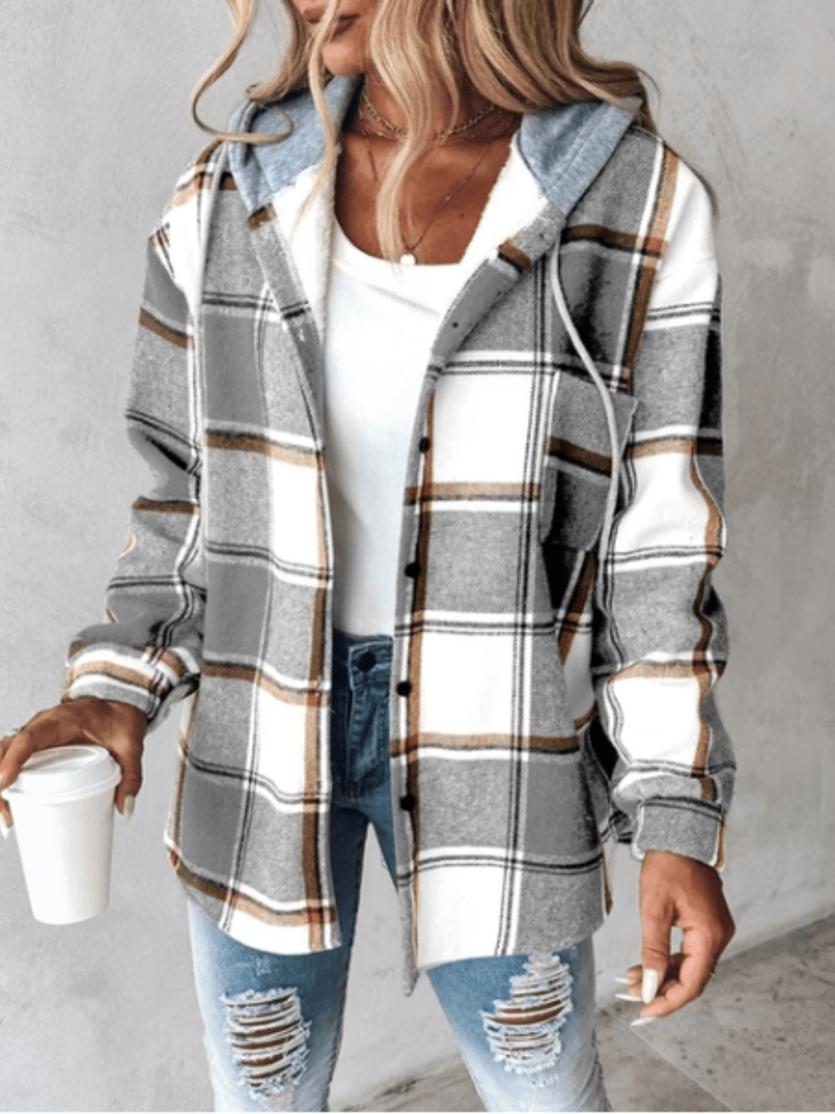Rosetta | Jacket with Hood Checked for Women