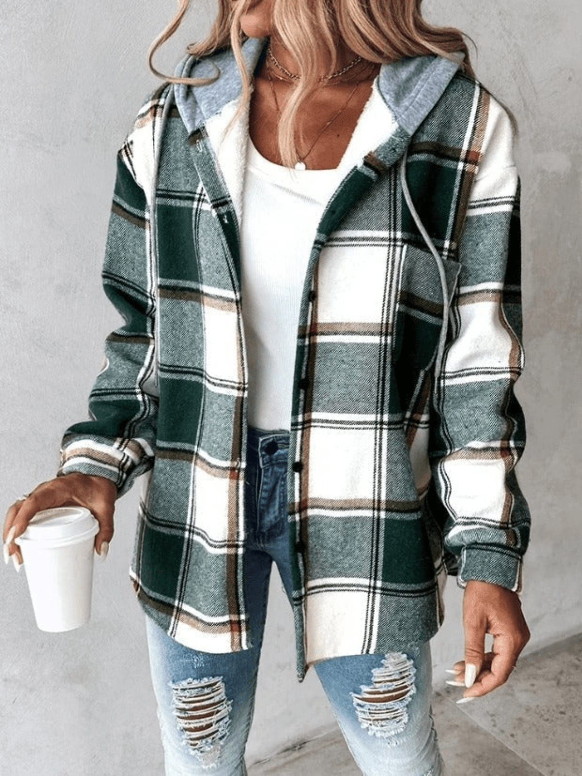 Rosetta | Jacket with Hood Checked for Women