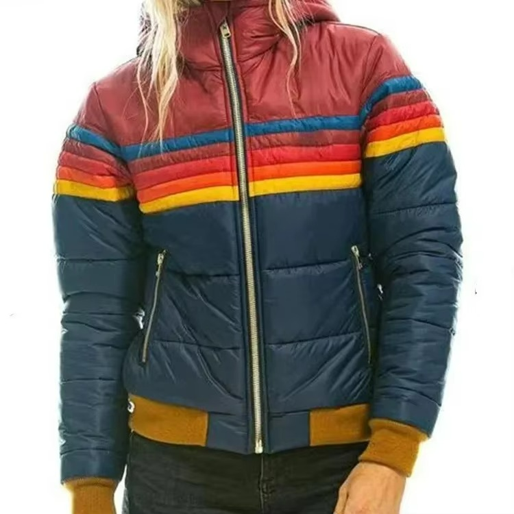 Uberta | Striped Retro Puffer Coat