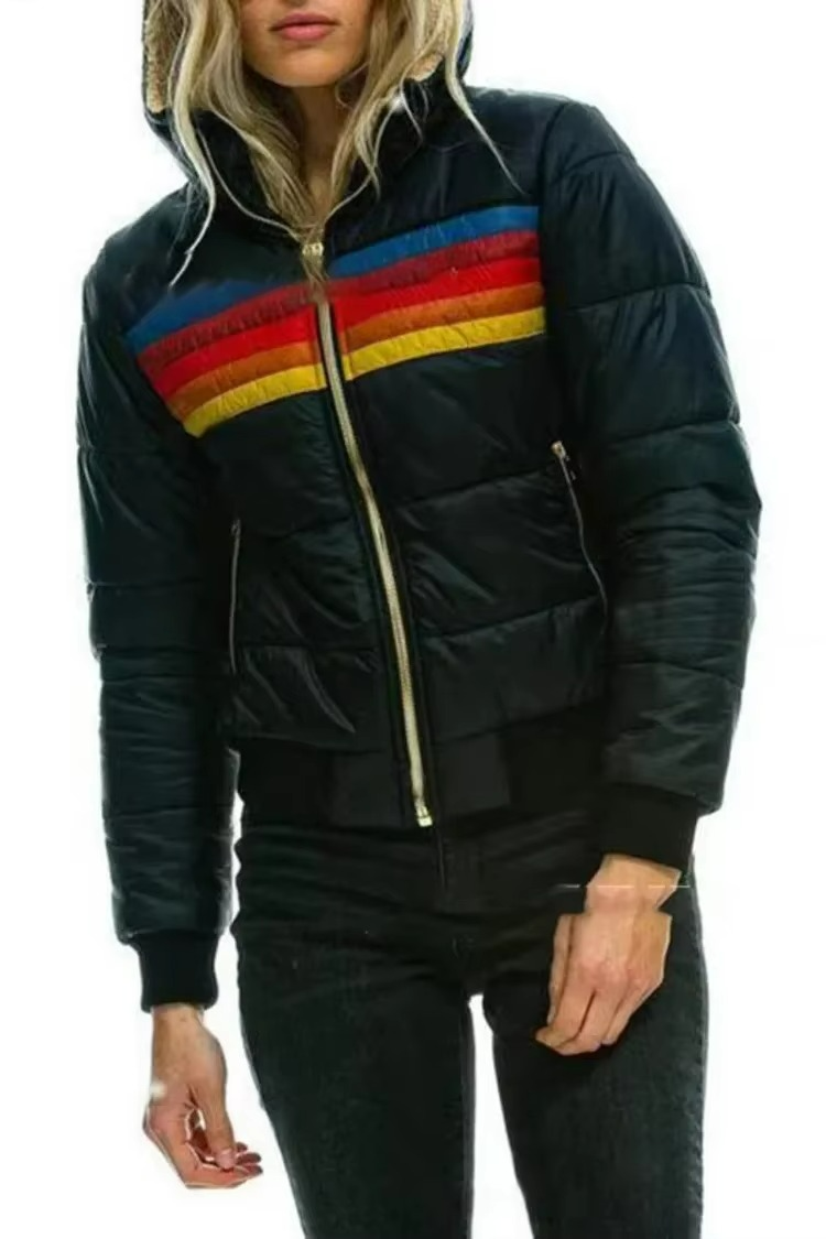 Uberta | Striped Retro Puffer Coat