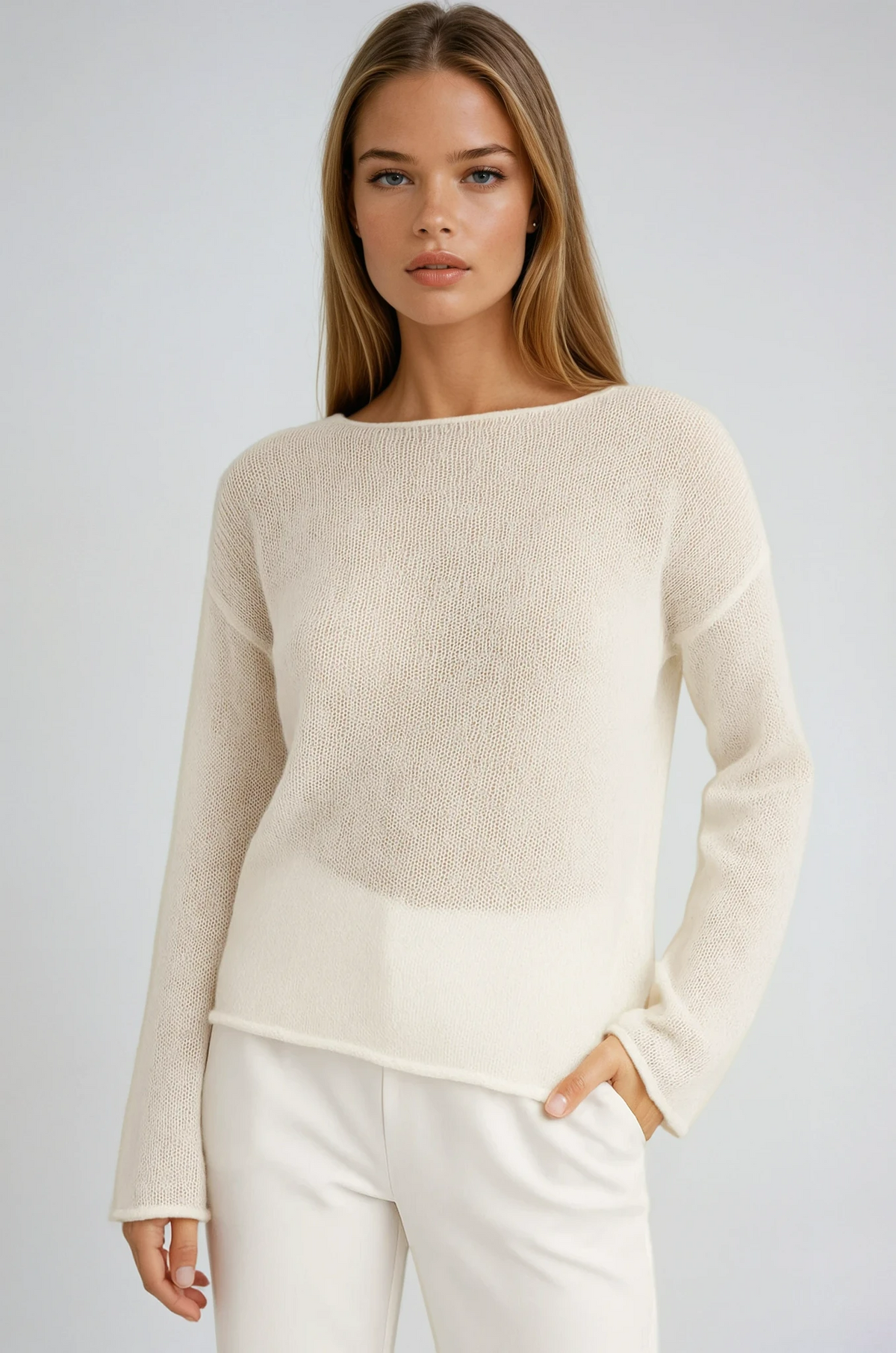 Andreina | Knit Textured Semitrasparente Sweater