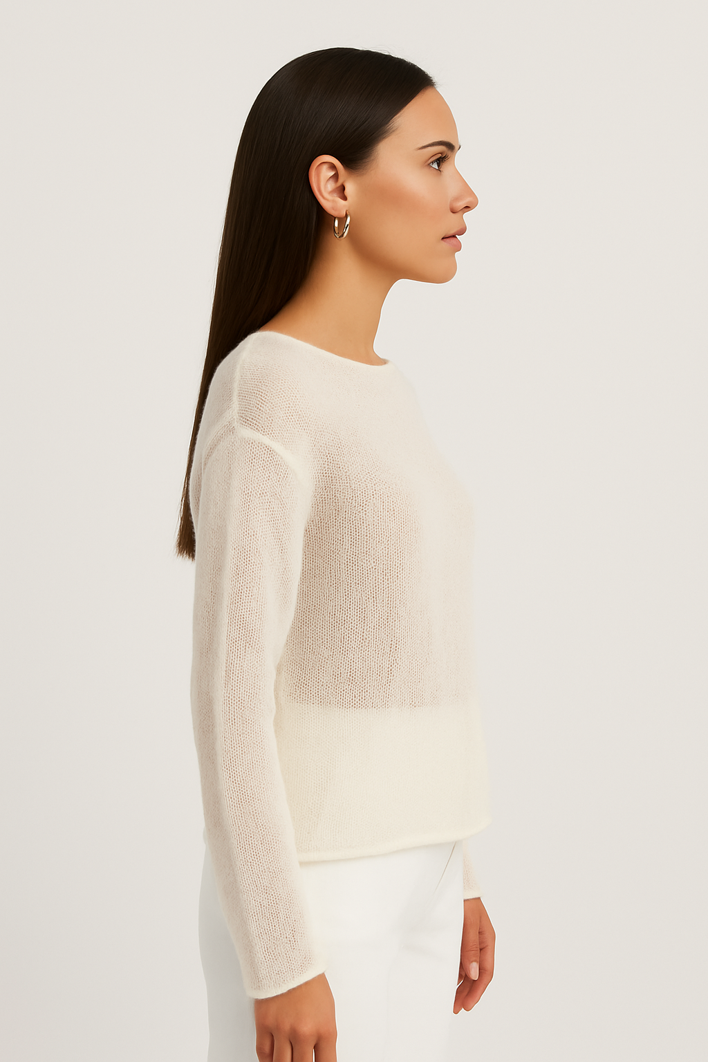 Andreina | Textured Sheer Knit Sweater