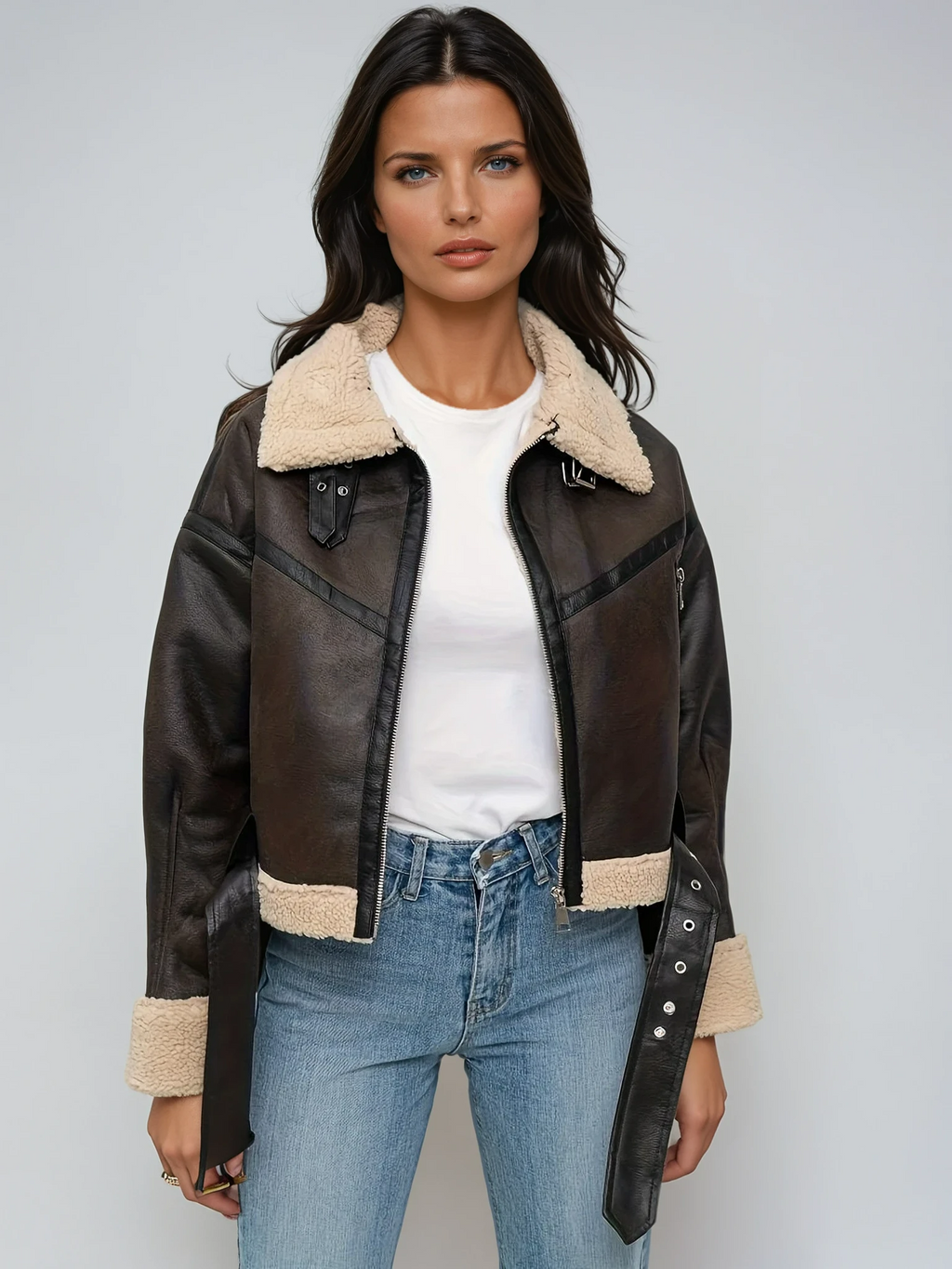 Selenia | Short Winter Faux Leather Jacket