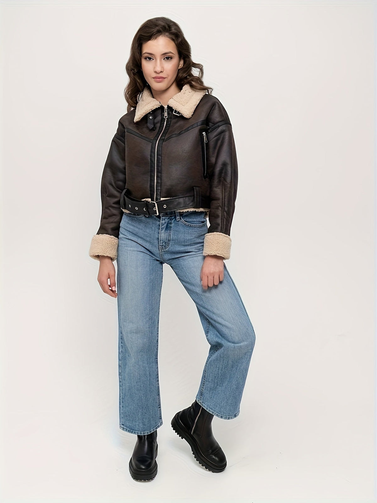 Selenia | Short Winter Faux Leather Jacket