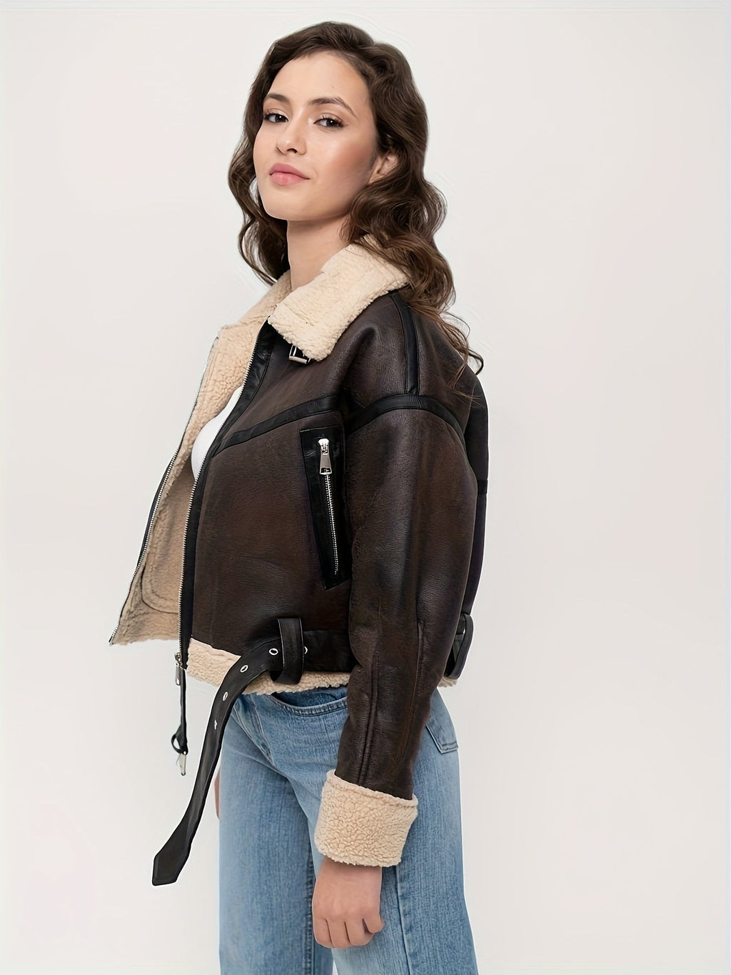 Selenia | Short Winter Faux Leather Jacket