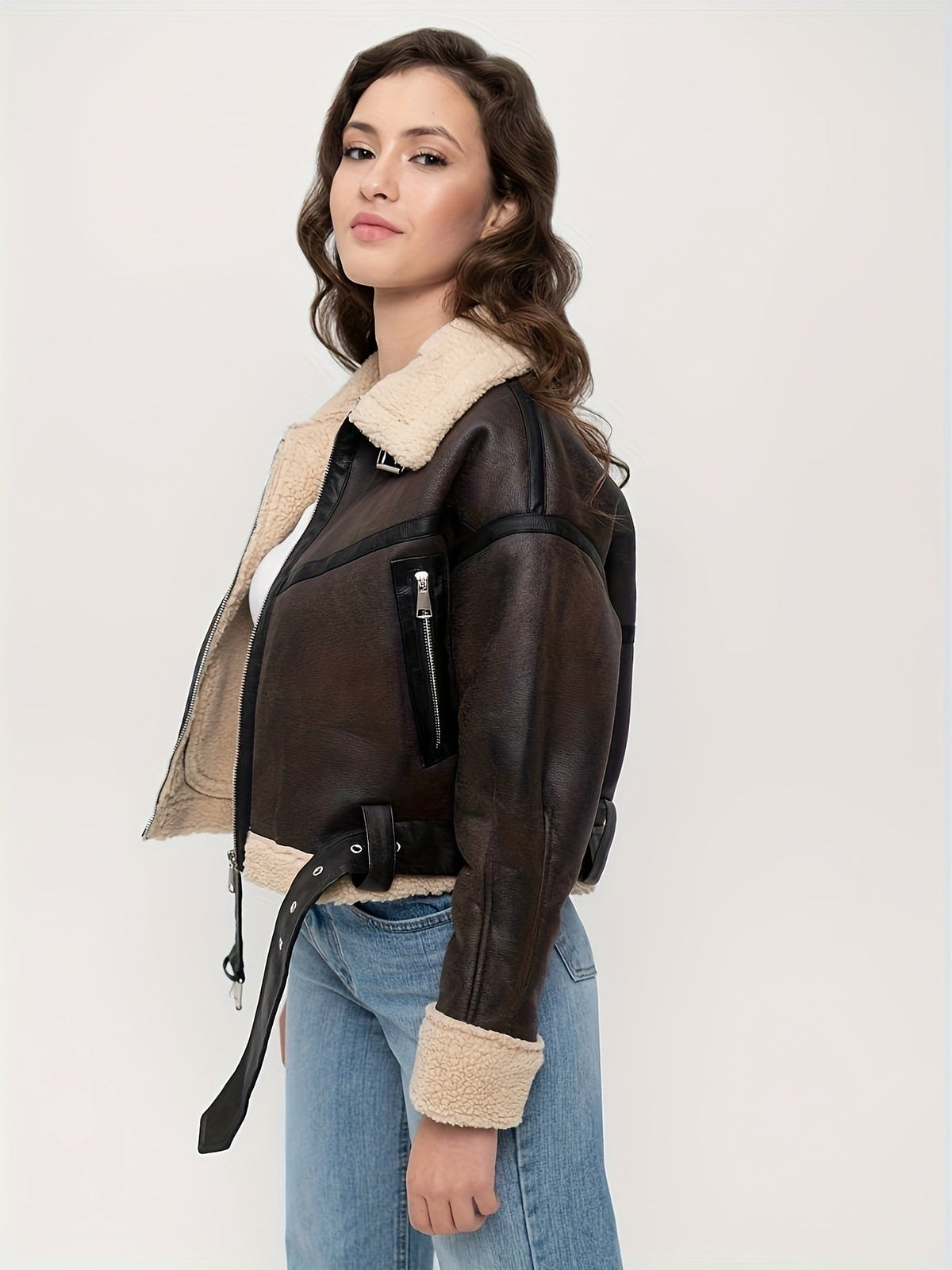 Selenia | Short Winter Faux Leather Jacket