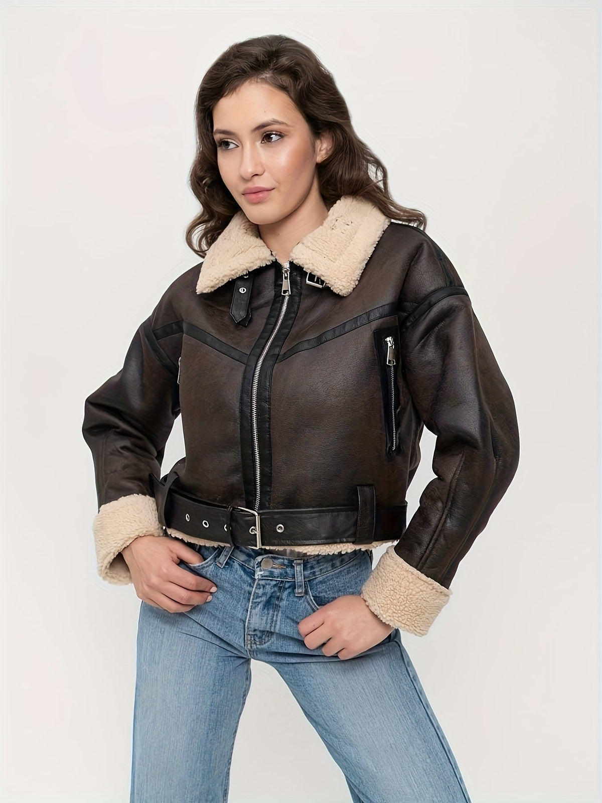 Selenia | Short Winter Faux Leather Jacket
