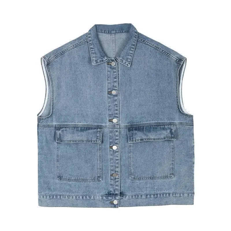 Selvaggia | Oversized Denim Vest with Buttons