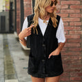 Ginestra | Denim Minimalist Vest with V-Neck
