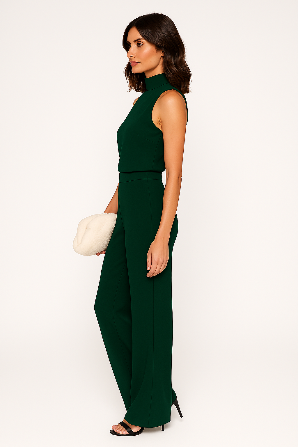 Federica | Sleeveless Jumpsuit with Wide-Leg with Turtleneck