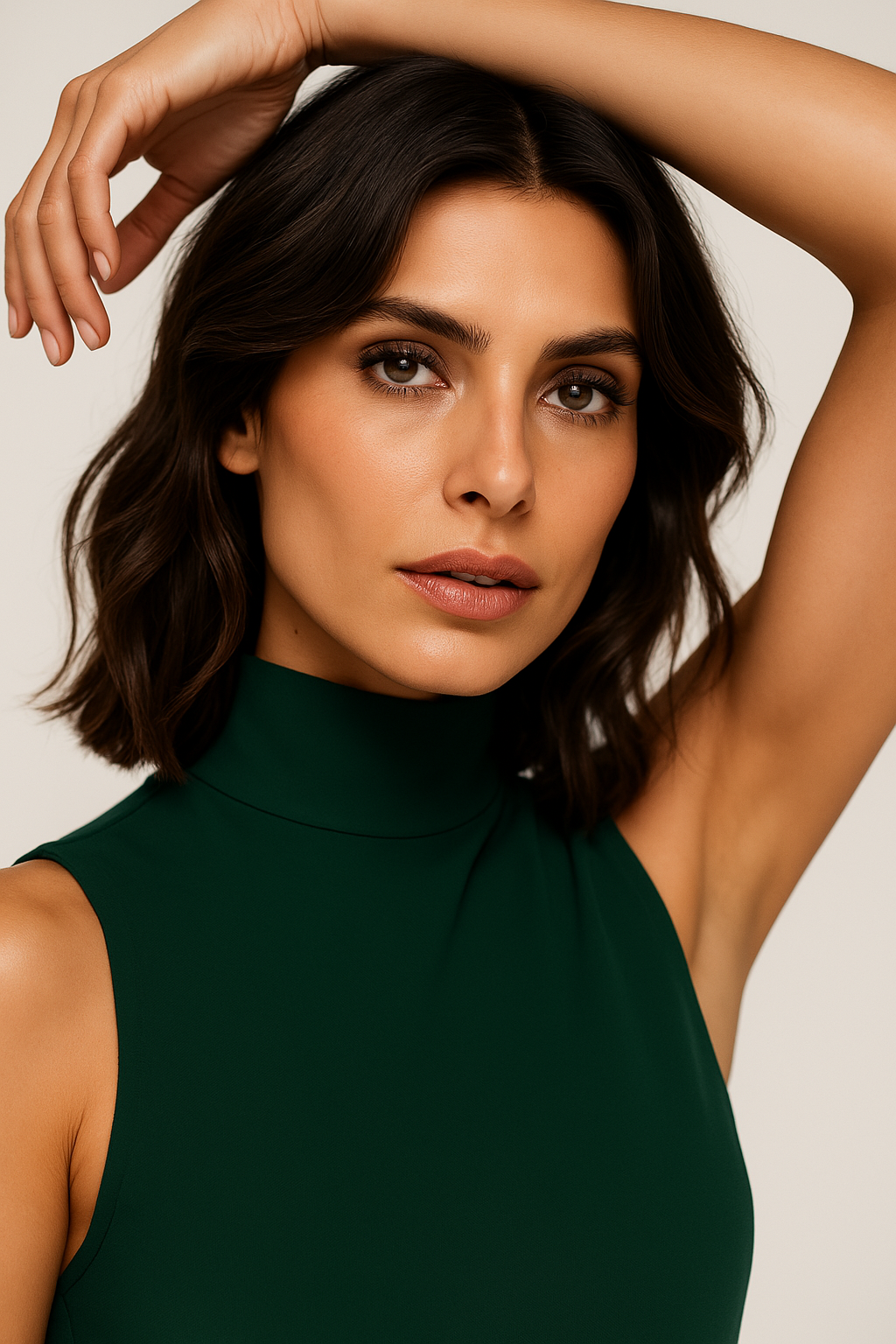Federica | Sleeveless Jumpsuit with Wide-Leg with Turtleneck