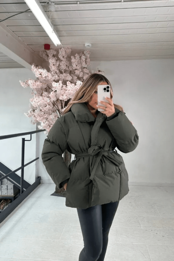 Palmira | Down jacket with waist belt