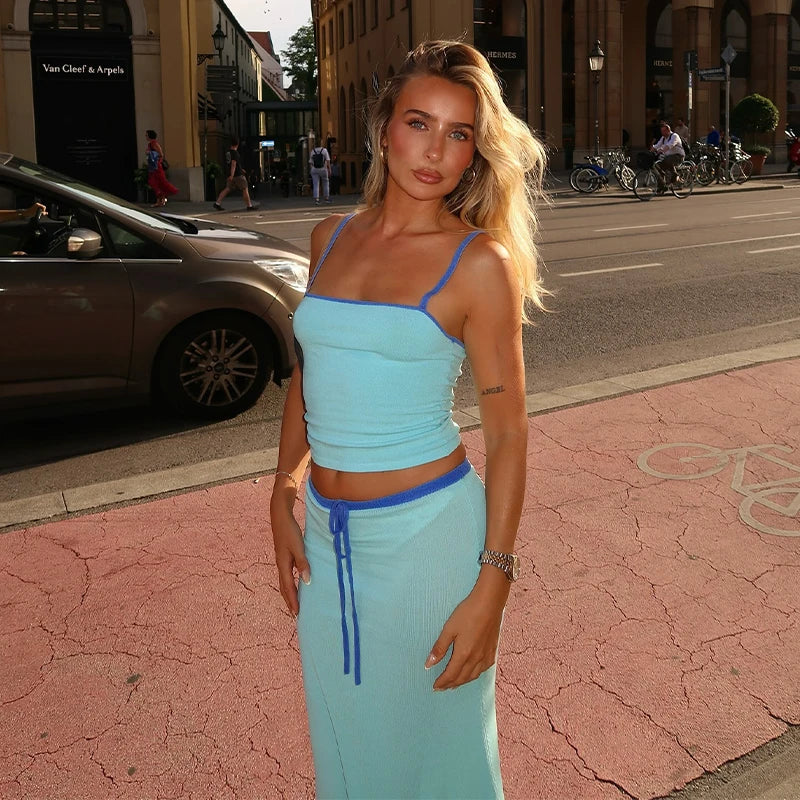 Doriana | Two-Piece Maxi Set with Crop Top & Casual Chic Skirt
