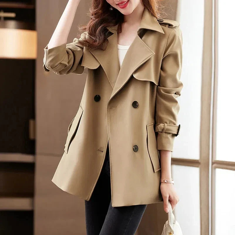 Floriana | Black Trench Coat for In-Between Seasons