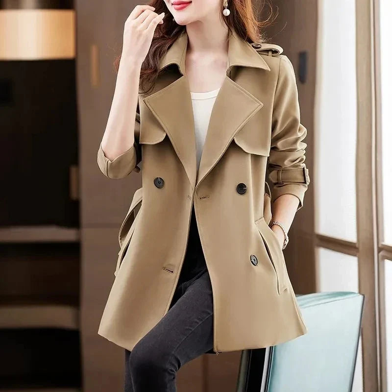 Floriana | Black Trench Coat for In-Between Seasons