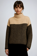 Milena | Sweater with Turtleneck with Motivo Chevron