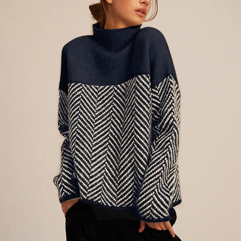 Milena | Sweater with Turtleneck with Motivo Chevron