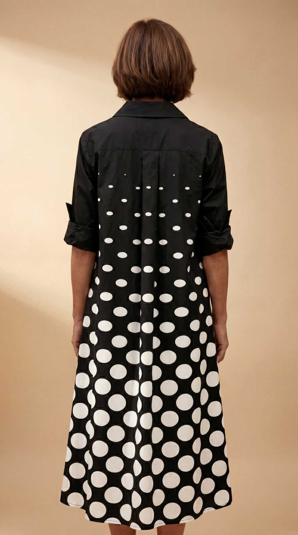 Faith | Ebony Polka Dot Midi Dress