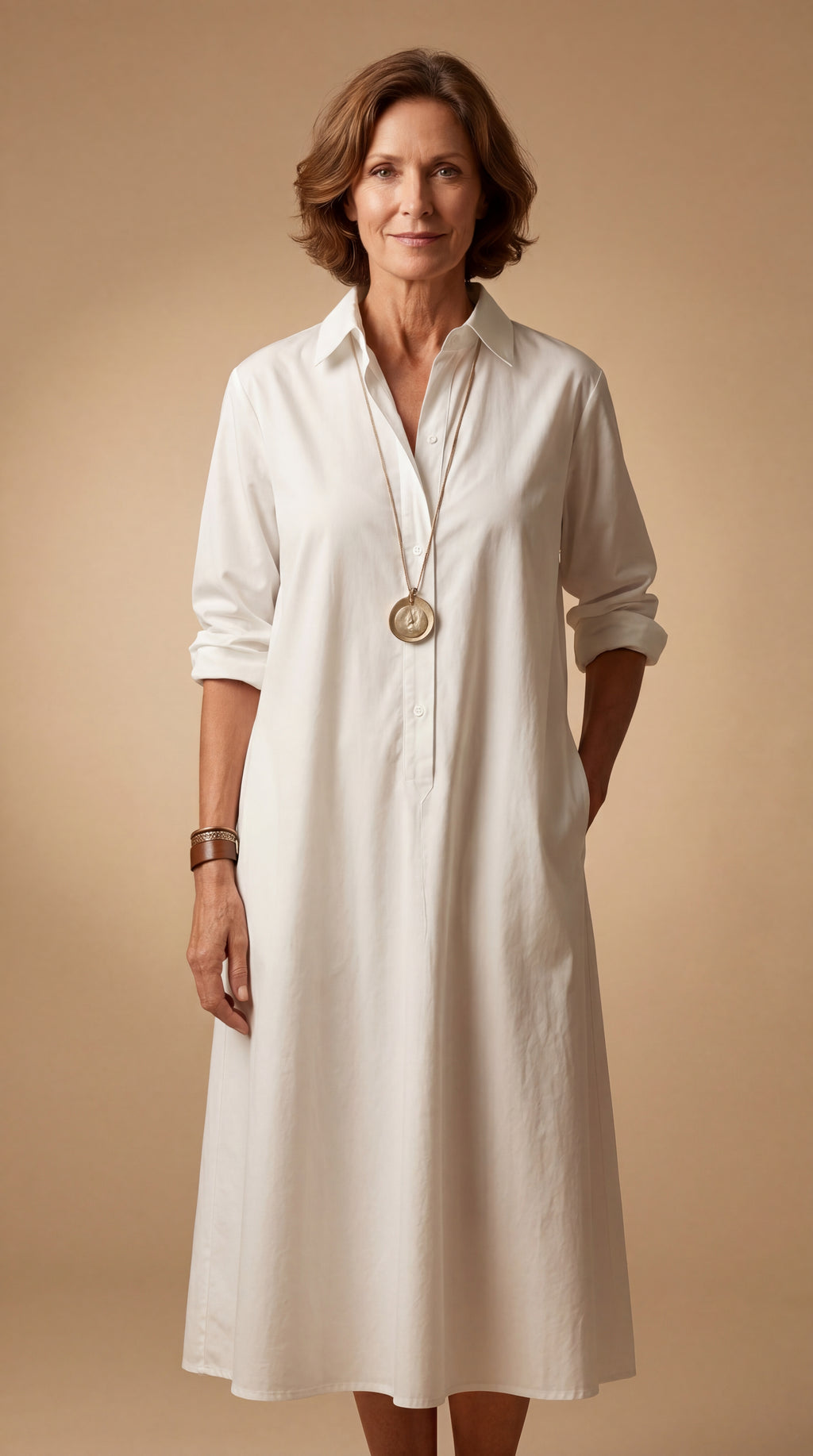 Sadie | Ivory Essentials Midi Dress
