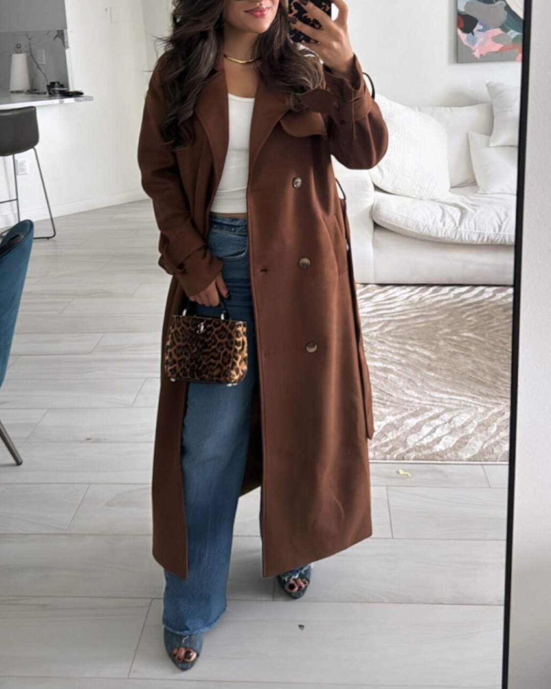 Guendalina | Suede Trench Coat