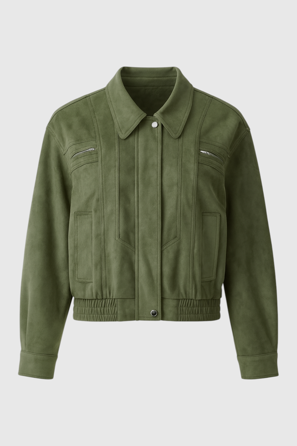 Ondina | Green Elegant Timeless Style Bomber Jacket