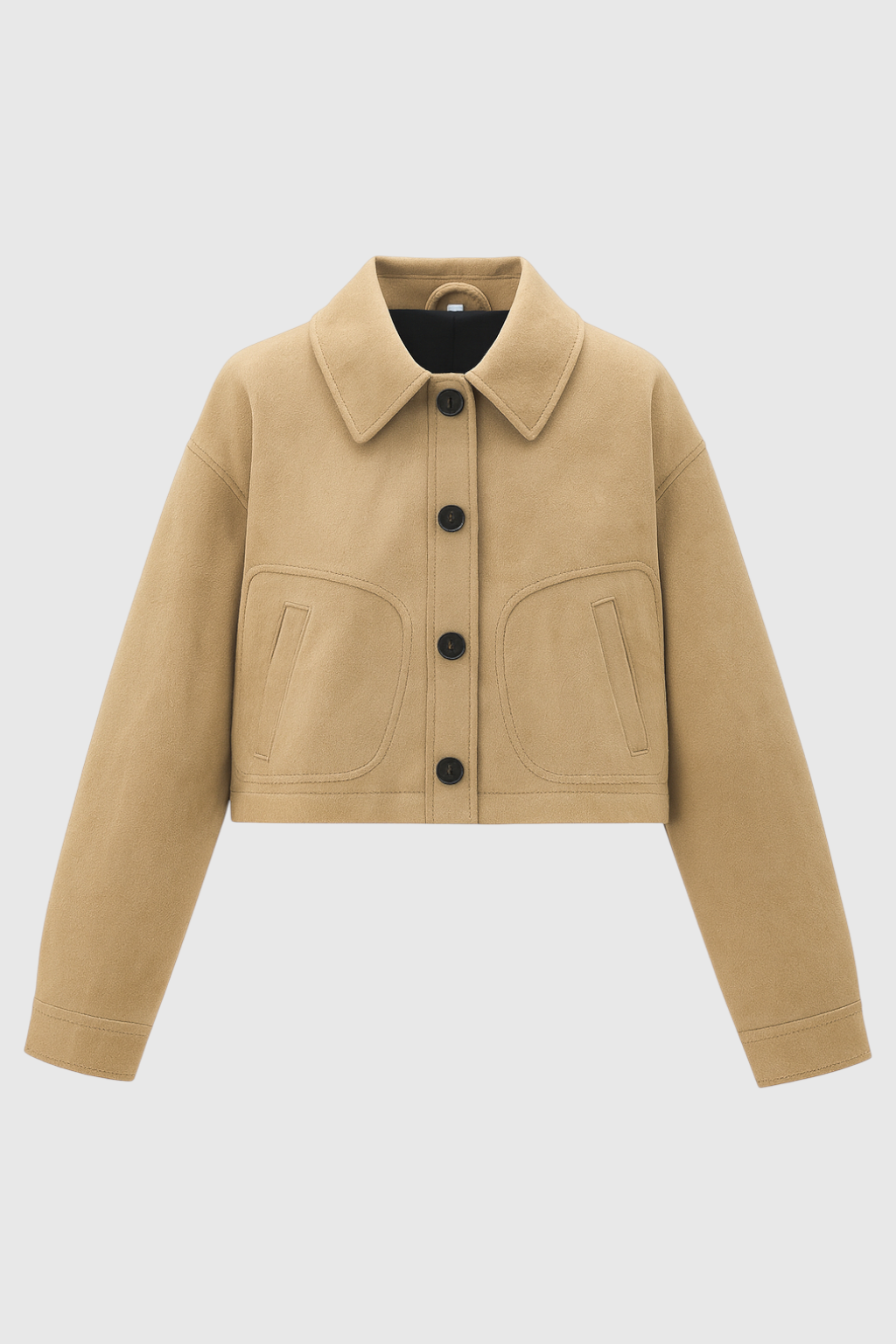 Ninetta | Short Khaki Retro-Inspired Jacket with Buttons