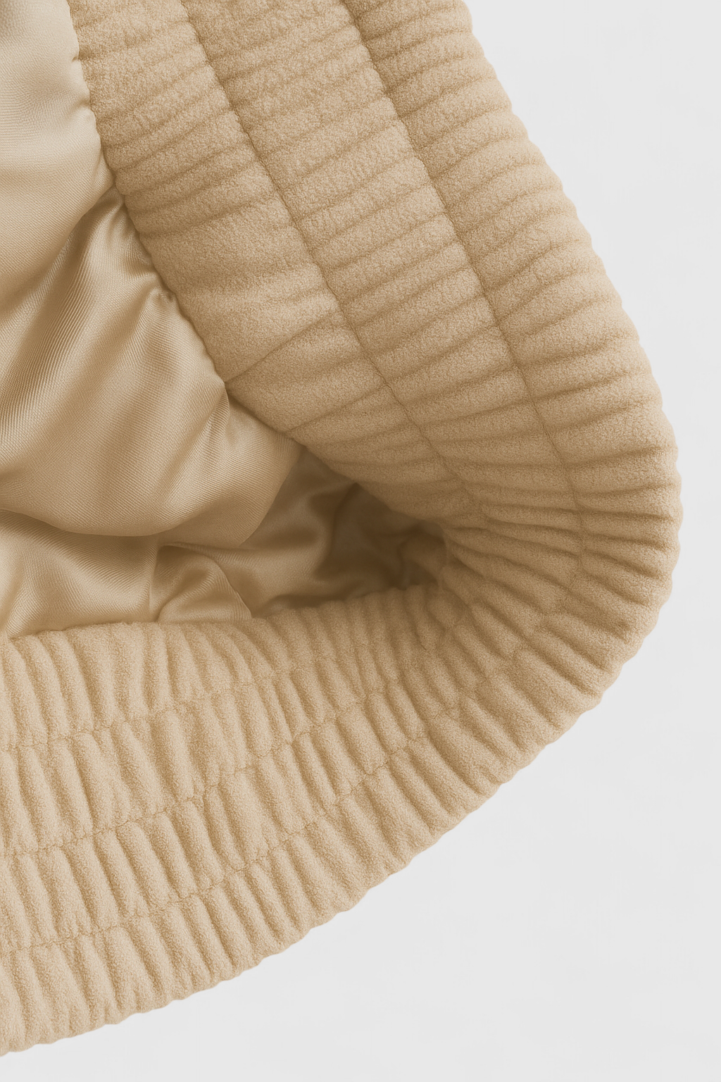 Nazarena | Beige Bomber Jacket with Neck to Mandarin Collar