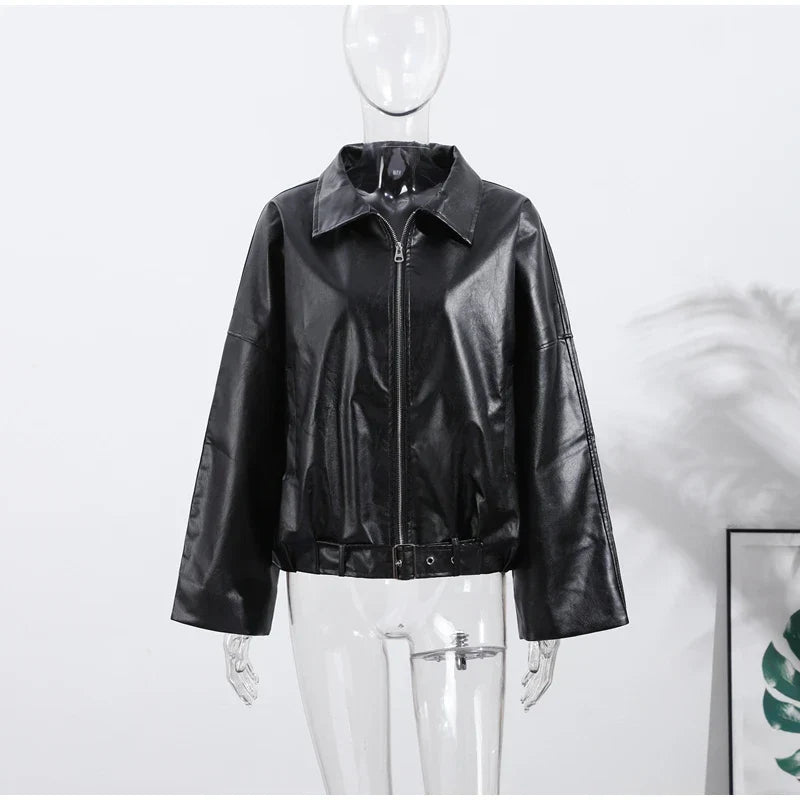 Scolastica | Vintage Faux Leather Bomber Jacket