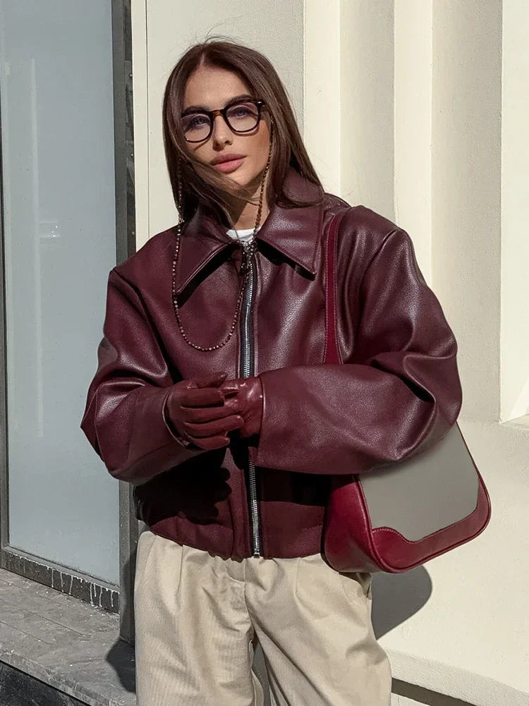 Silvana | Classic Faux Leather Jacket