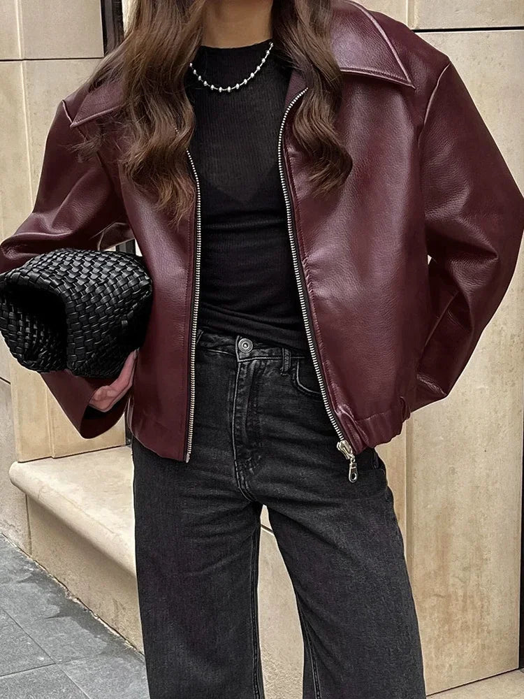 Silvana | Classic Faux Leather Jacket