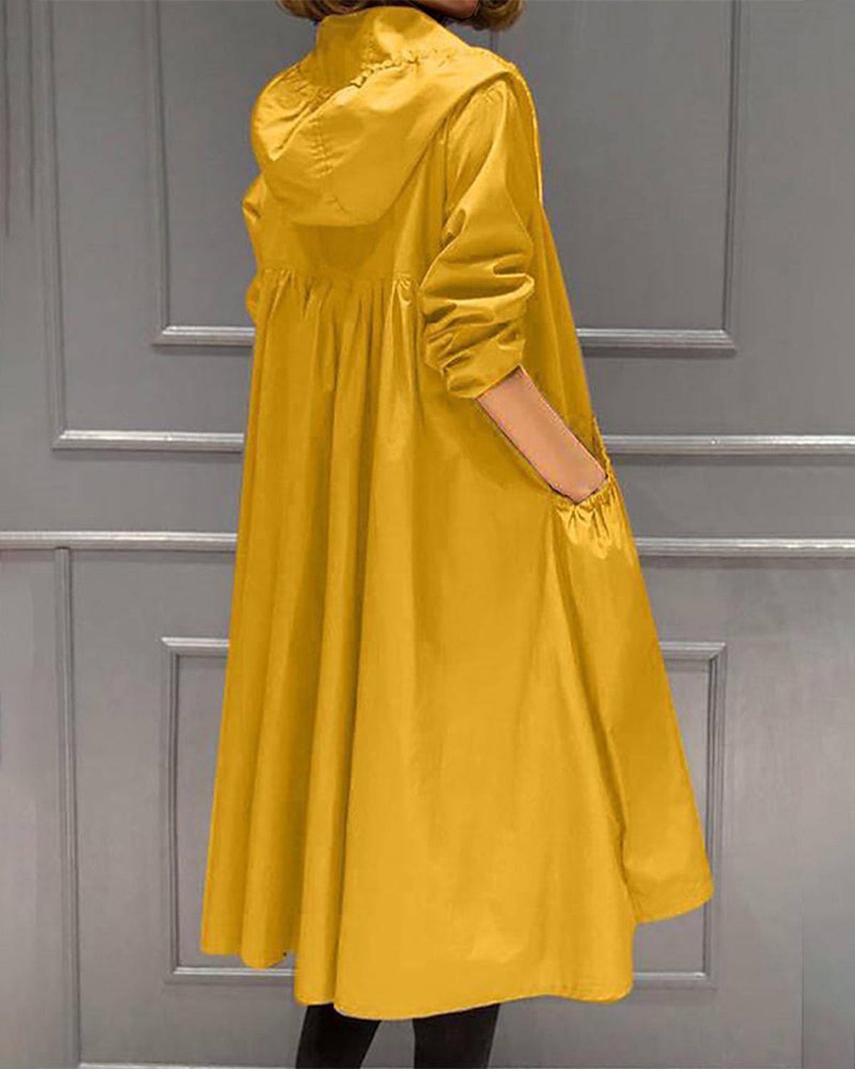 Iginia | Long Waterproof Trench Coat with Hood