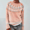Oriana Maria | Wool Blend Sweater with Classic Shoulder Pattern