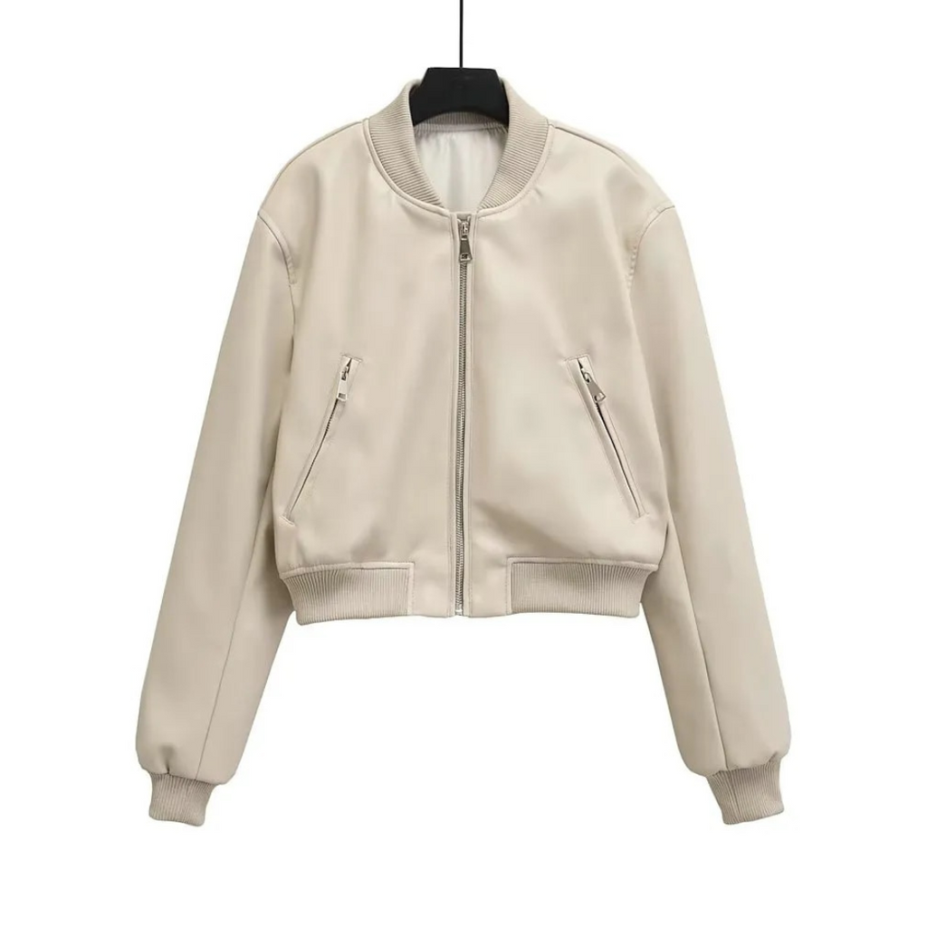 Samuela | Weathered Faux Suede Bomber Jacket