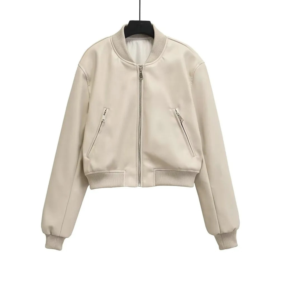 Samuela | Weathered Faux Suede Bomber Jacket