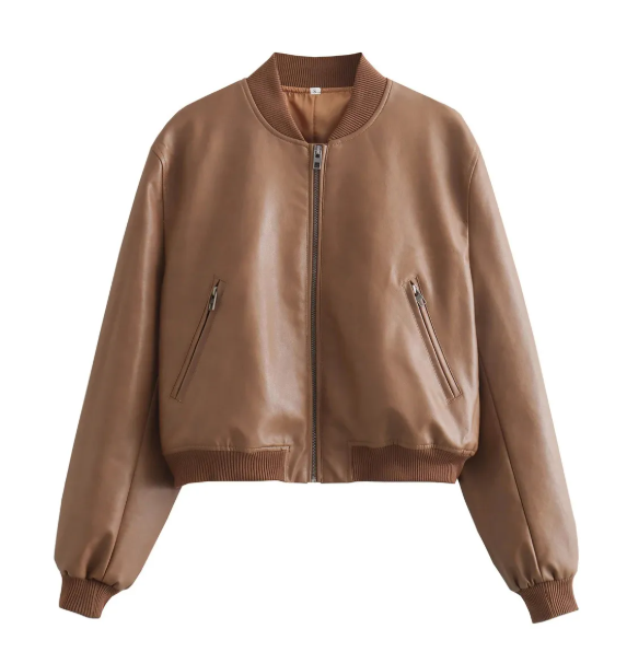 Samuela | Weathered Faux Suede Bomber Jacket
