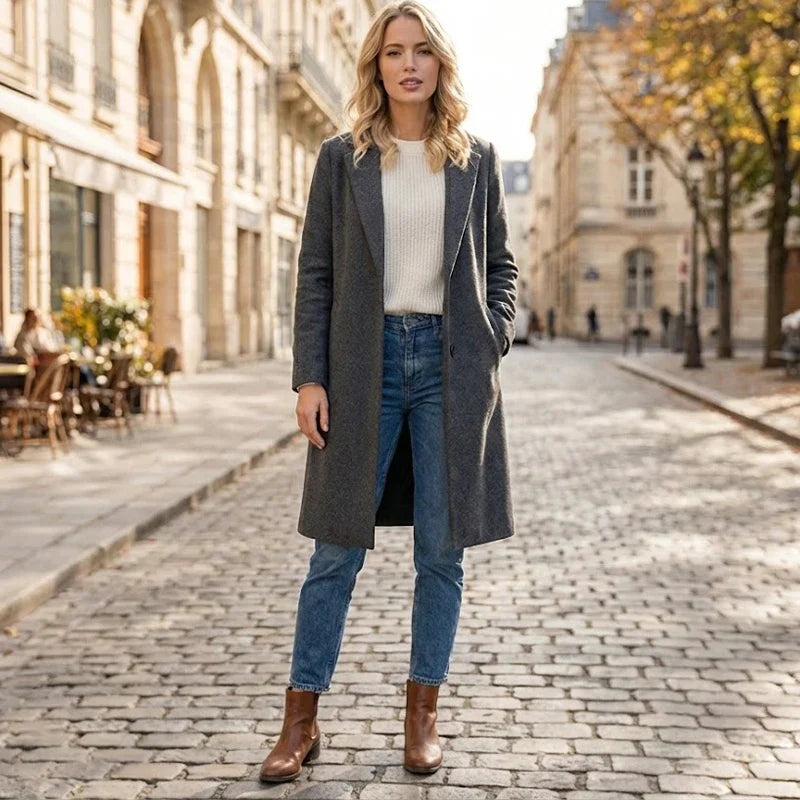 Romilda | Vintage-Inspired Trench Coat with Open-Knit Design