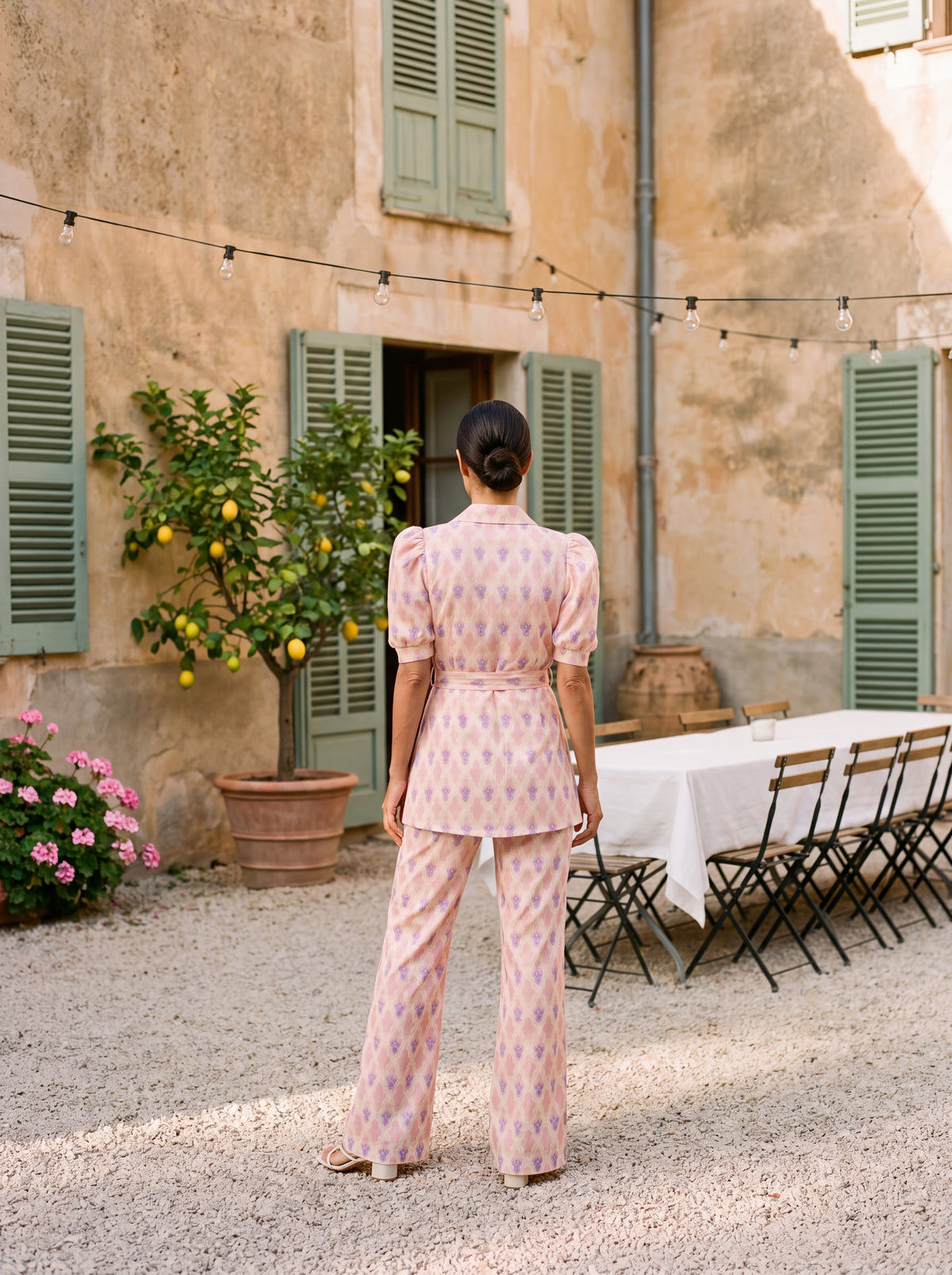 Chiara | Printed Blazer & Flare Trouser Set