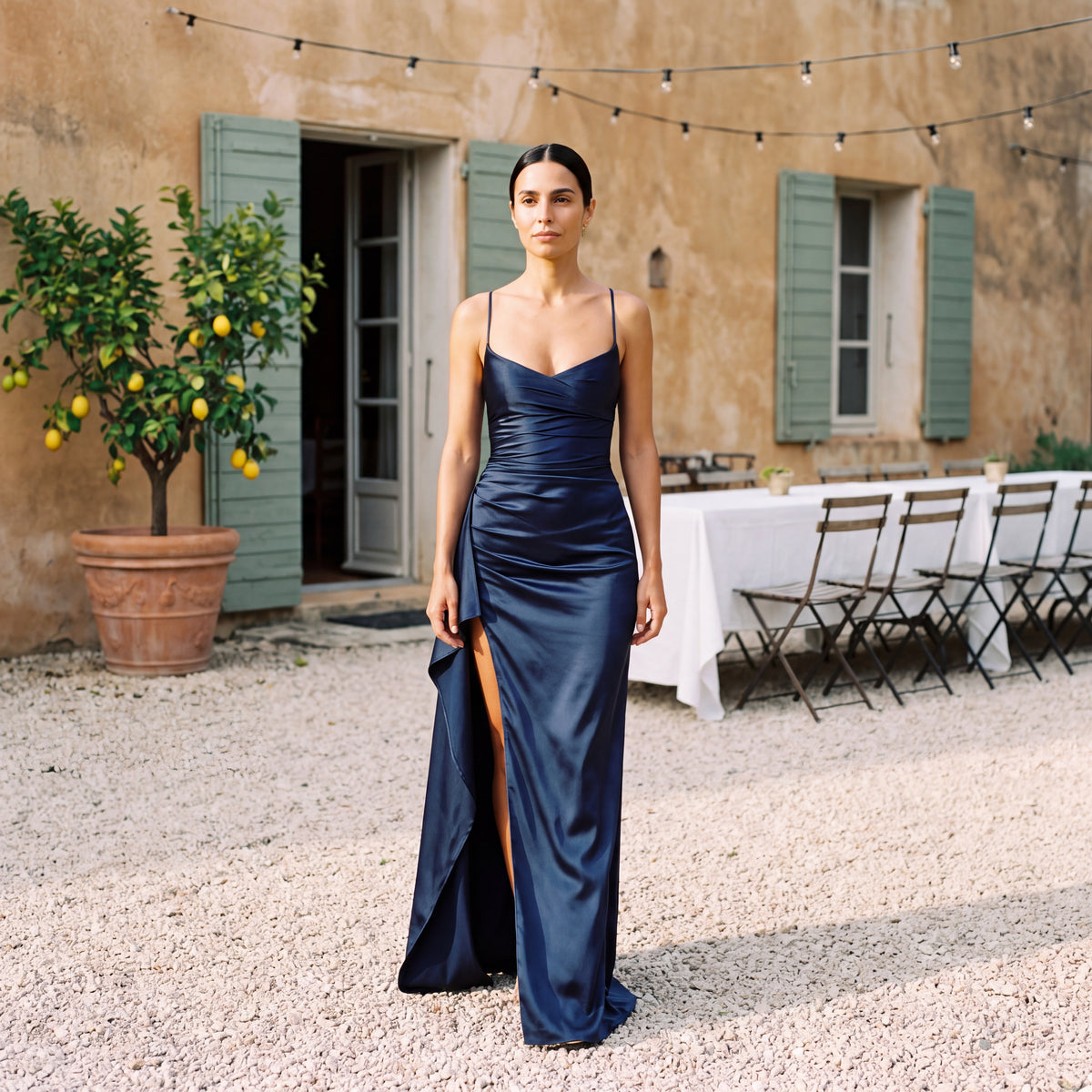 Évora Satin Midnight Dress