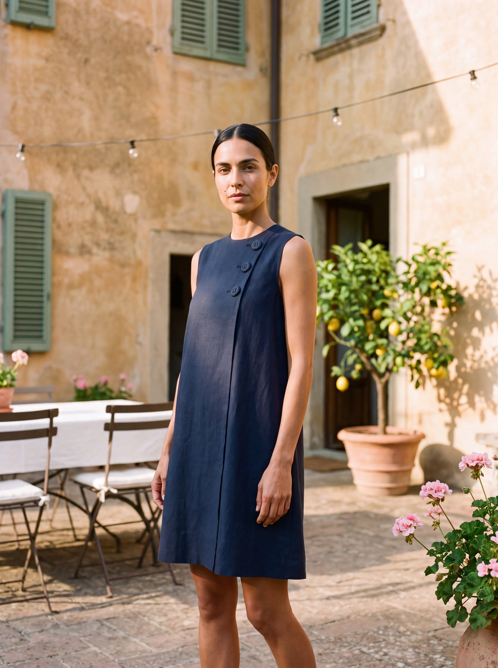 Aubrey | Mini Dress with Buttons Asimmetrici