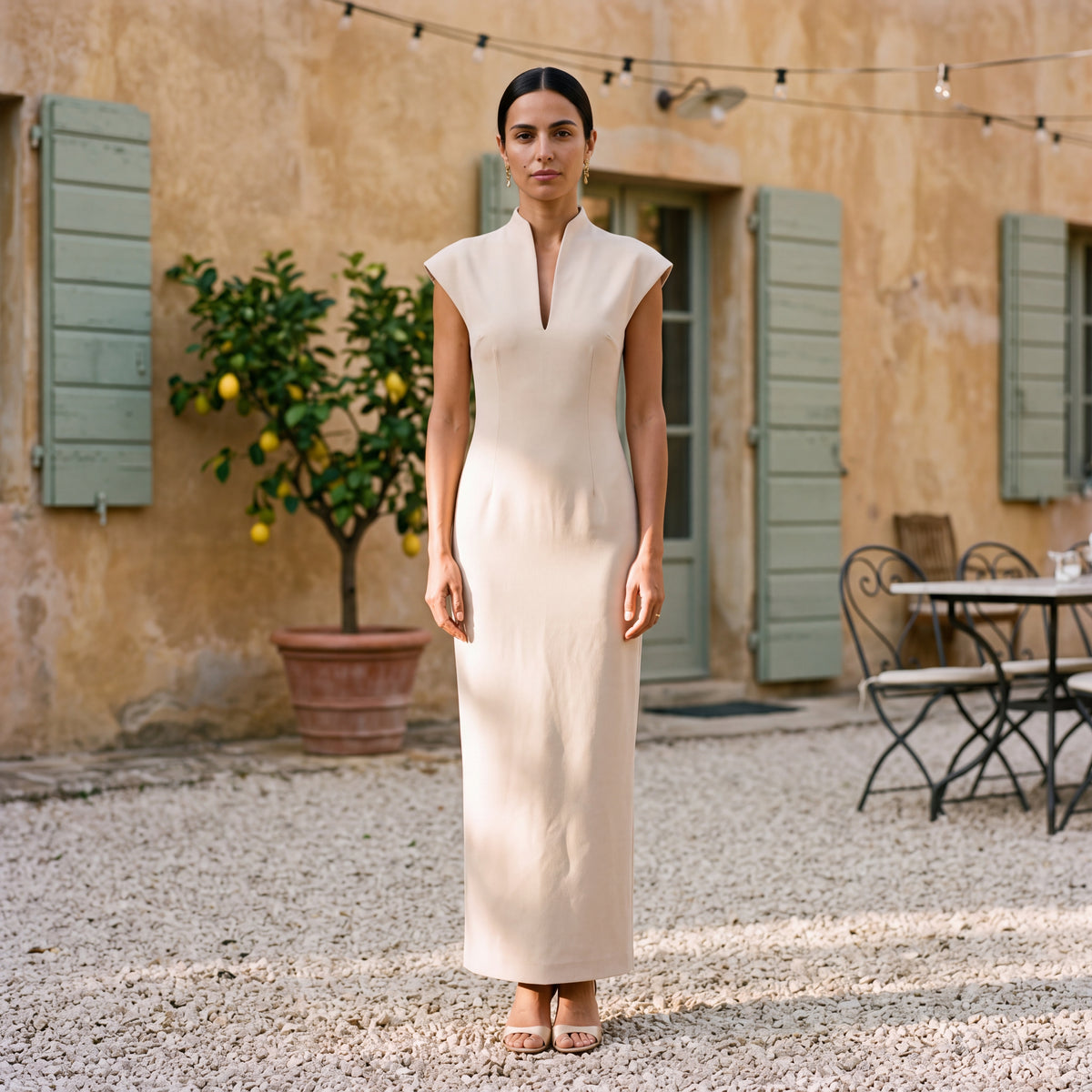 Alessia | Long Turtleneck Dress with V-Neck