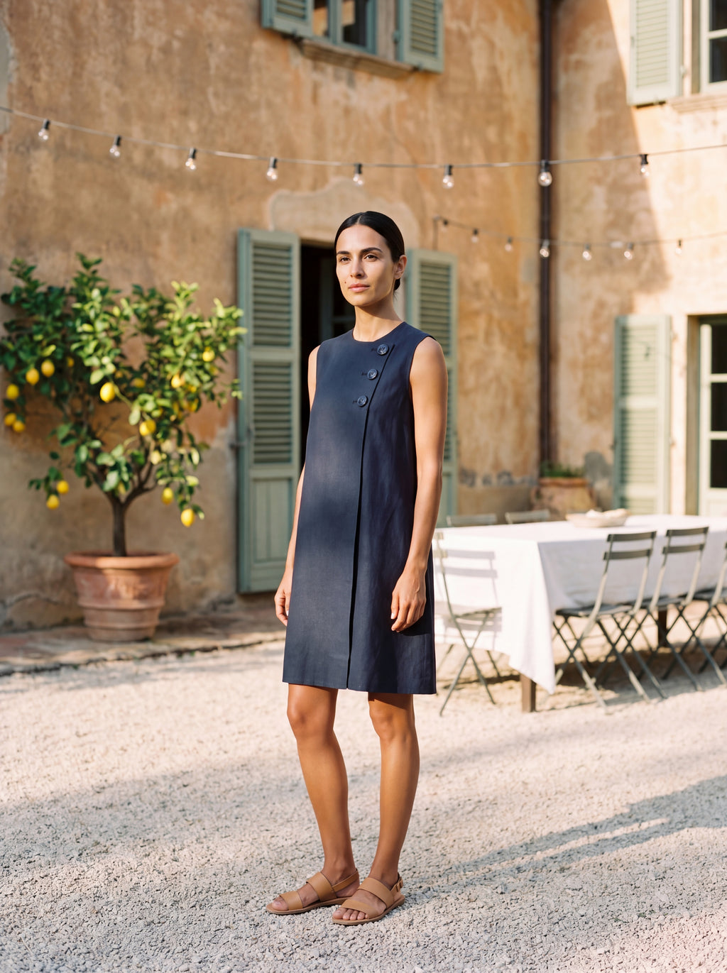 Aubrey | Mini Dress with Buttons Asimmetrici