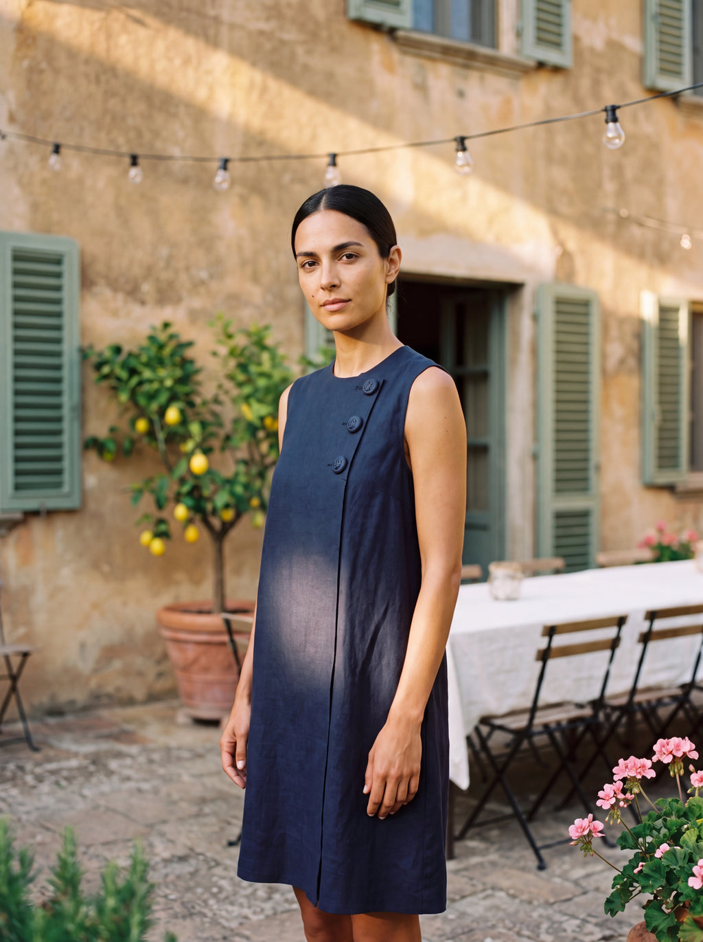 Aubrey | Mini Dress with Buttons Asimmetrici