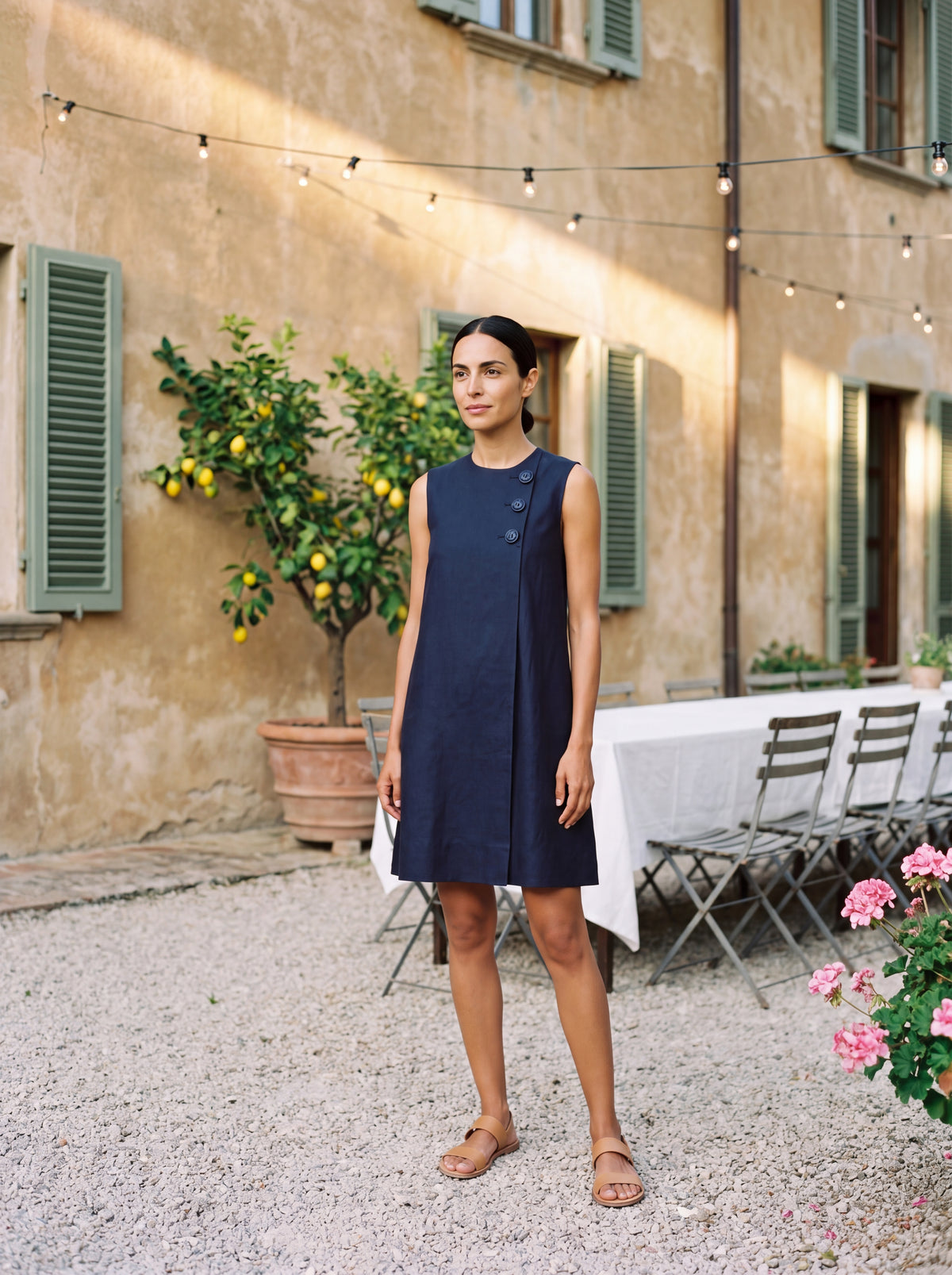 Aubrey | Mini Dress with Buttons Asimmetrici
