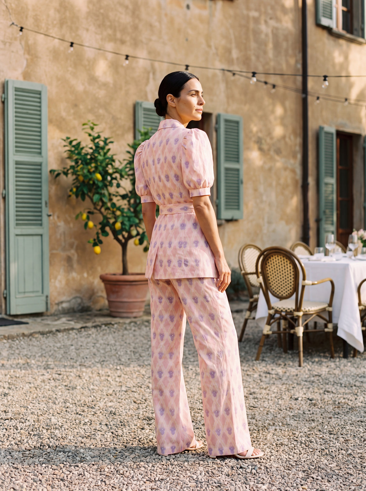Chiara | Printed Blazer & Flare Trouser Set
